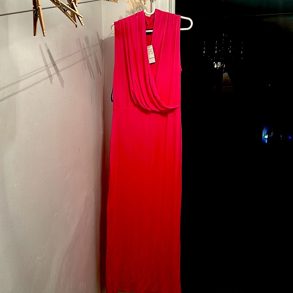Long maxi dress. Pink. Bebe. Never worn